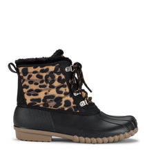 Flynn Duck Boot Black Leopard - Women