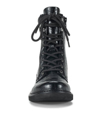 Holden Lace Up Bootie Black Croco - Women