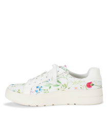 Nishelle Lace Up Sneaker White/Multi Flower Canvas - Women