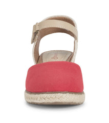 Ocean Closed Toe Wedge Sandal Red - Women