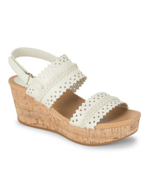 Rene Wedge Sandal Cream - Women
