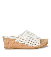 Flossey Wedge Slide Sandal White - Women