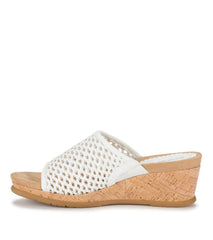 Flossey Wedge Slide Sandal White - Women