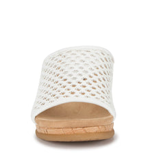 Flossey Wedge Slide Sandal White - Women