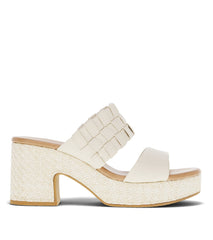Mavis Block Heel Slide Sandal Cream - Women