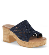 Michaela Block Heel Sandal Dark Denim - Women