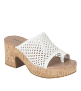 Michaela Block Heel Sandal White - Women