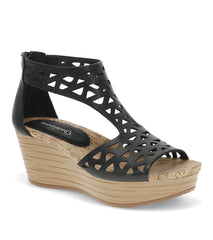 Miriam Wedge Sandal Black - Women