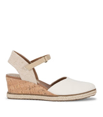 Ocean Closed Toe Wedge Sandal Cream - Women