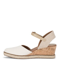 Ocean Closed Toe Wedge Sandal Cream - Women