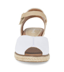 Odetta Espadrille Wedge Sandal White Canvas - Women