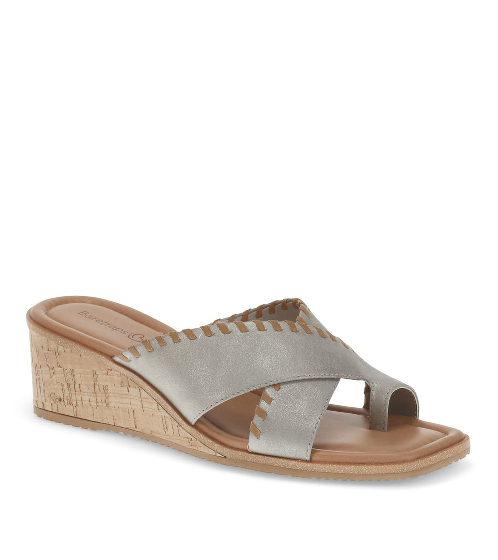 Paige Wedge Sandal Champagne Canvas - Women