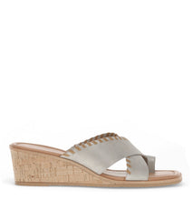 Paige Wedge Sandal Champagne Canvas - Women