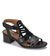 Velvet Block Heel Sandal Black - Women