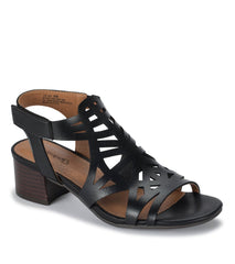 Velvet Block Heel Sandal Black - Women