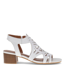 Velvet Block Heel Sandal White - Women