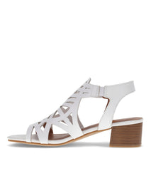 Velvet Block Heel Sandal White - Women