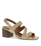 Posha Block Heel Sandal Latte Patent - Women