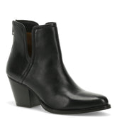 Nanny Block Heel Bootie Black Leather - Women