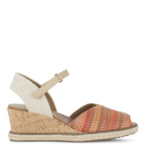 Odetta Espadrille Wedge Sandal Coral Multi - Women