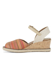 Odetta Espadrille Wedge Sandal Coral Multi - Women