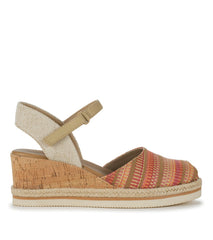 Acadia Peep Toe Wedge Sandal Coral Multi - Women