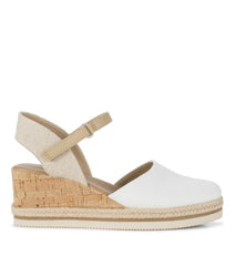 Alycia Closed Toe Wedge Sandal White - Women