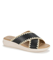 Dolinda Slide Sandal Black Leather - Women