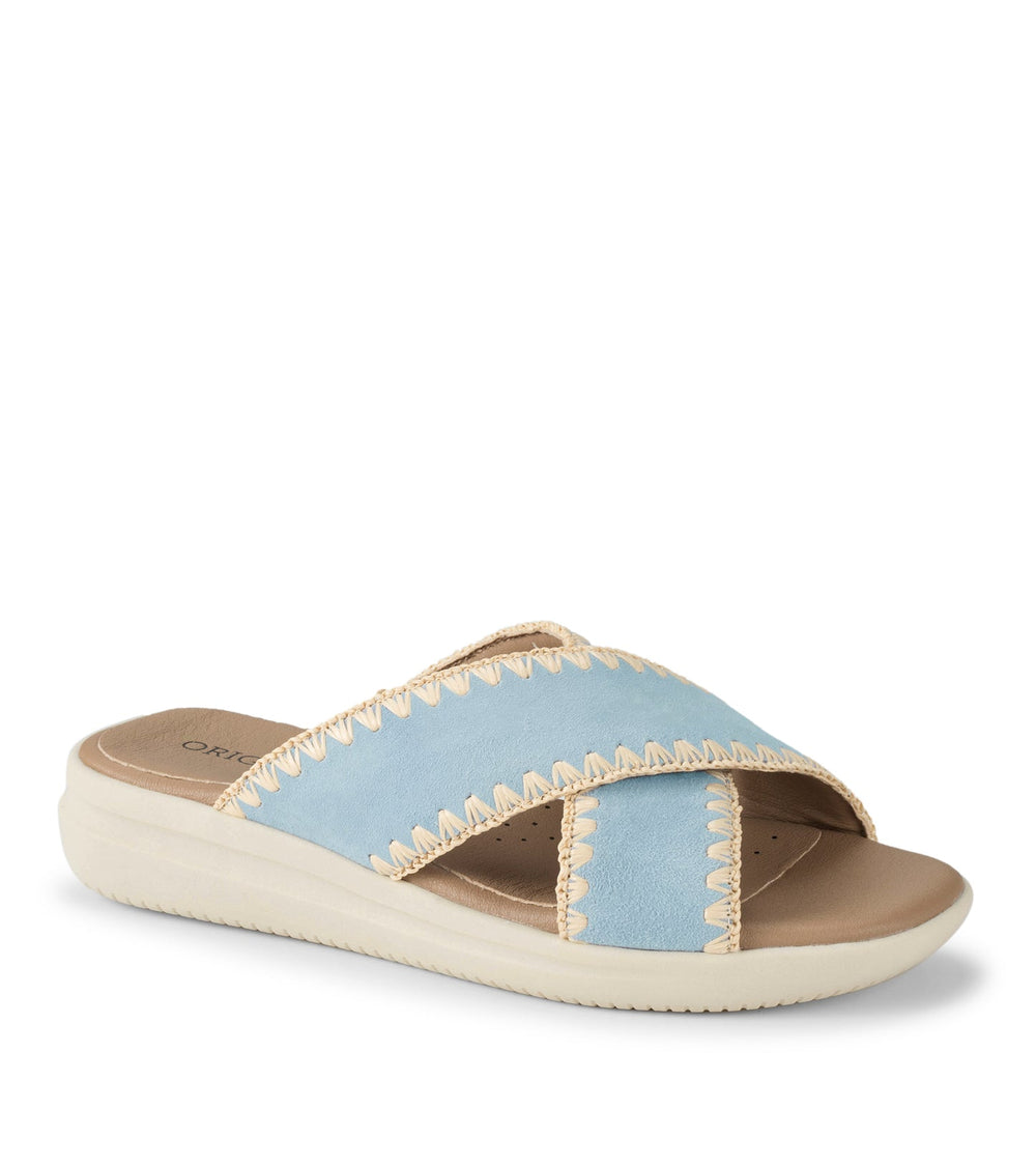 Dolinda Slide Sandal Sea Glass Blue Suede - Women