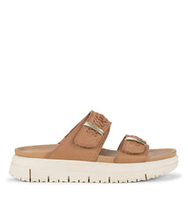 Haliah Slide Sandal Tan Leather - Women