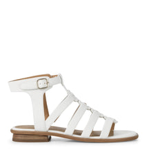 Nathalia Gladiator Sandal White Leather - Women