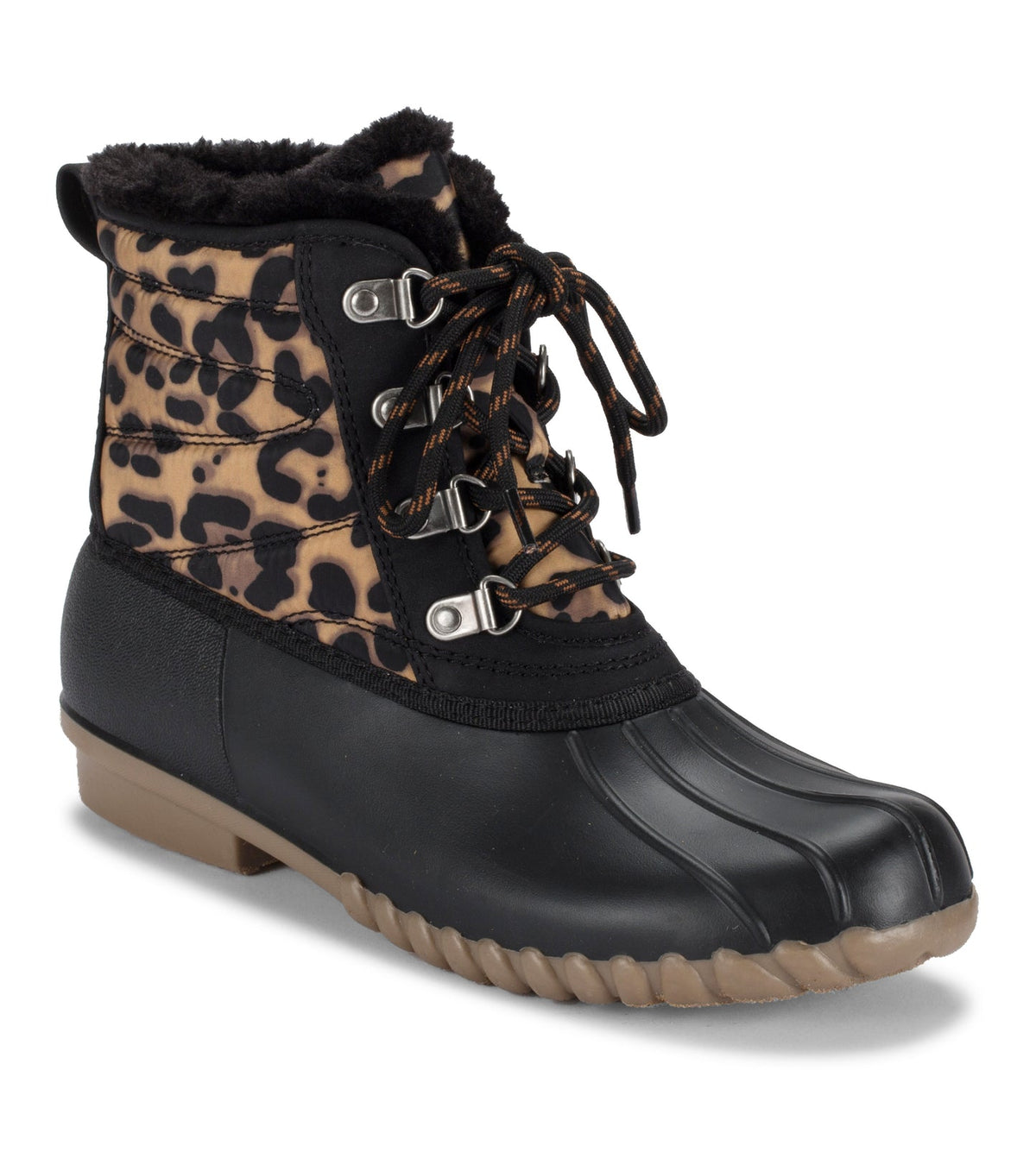 Flynn Duck Boot Black Leopard - Women