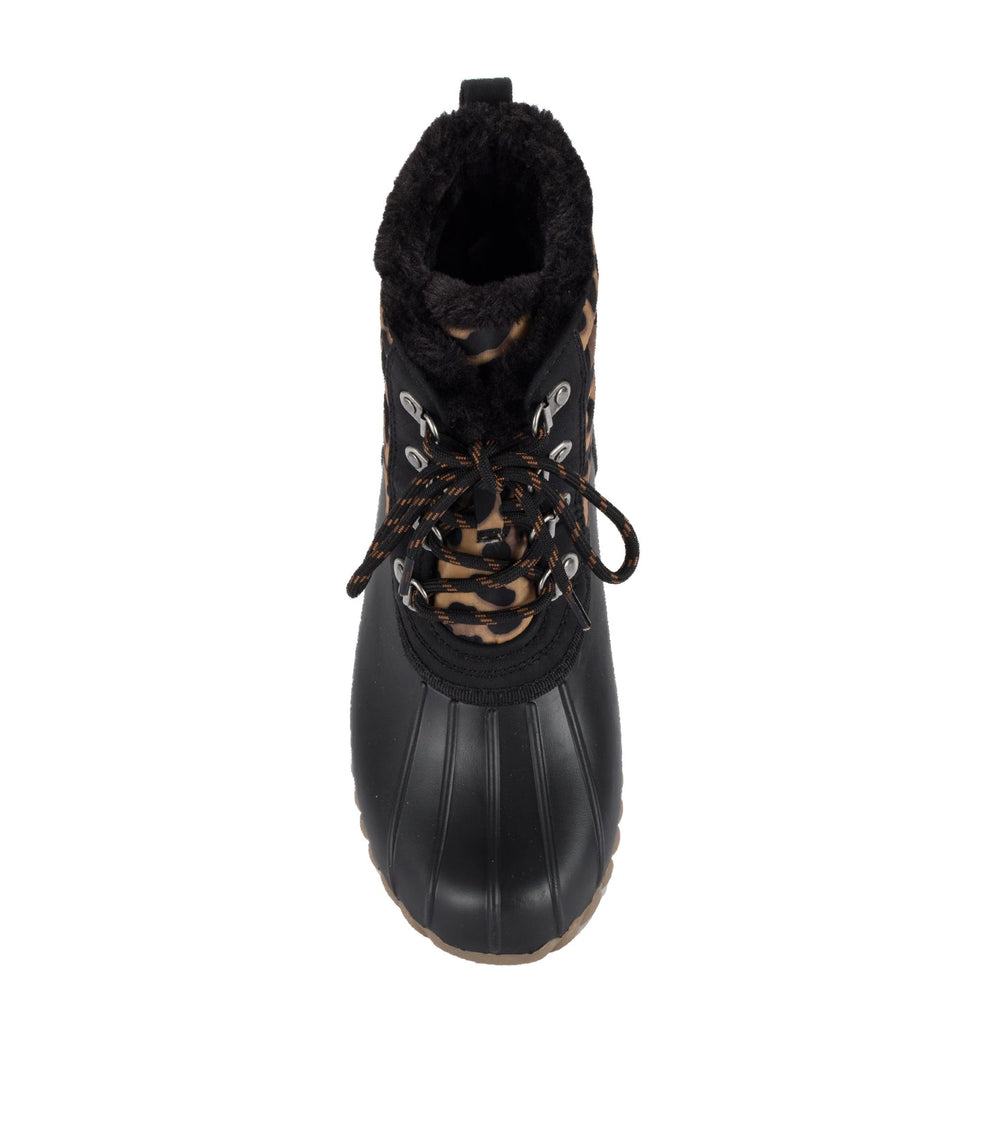 Flynn Duck Boot Black Leopard - Women