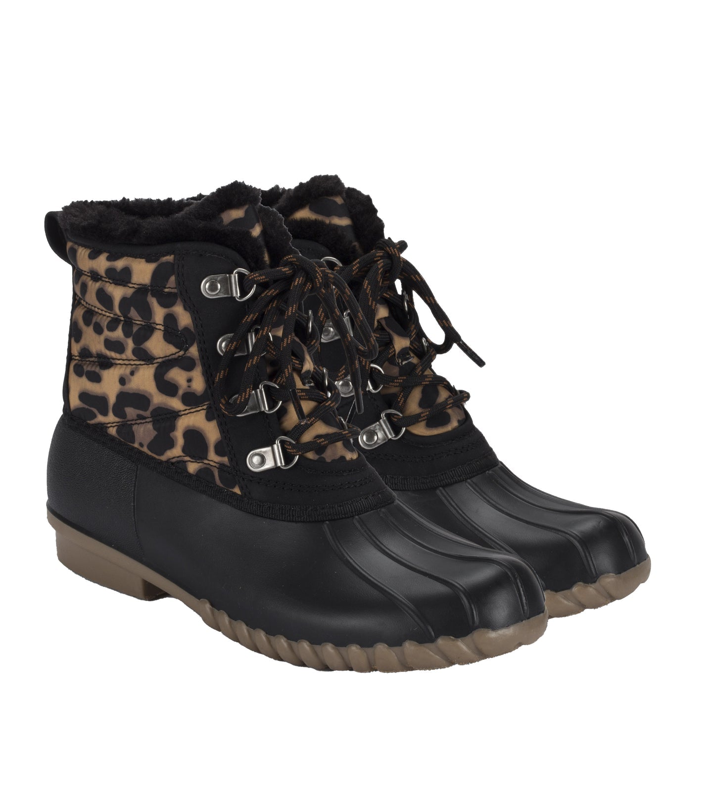 Flynn Duck Boot Black Leopard - Women