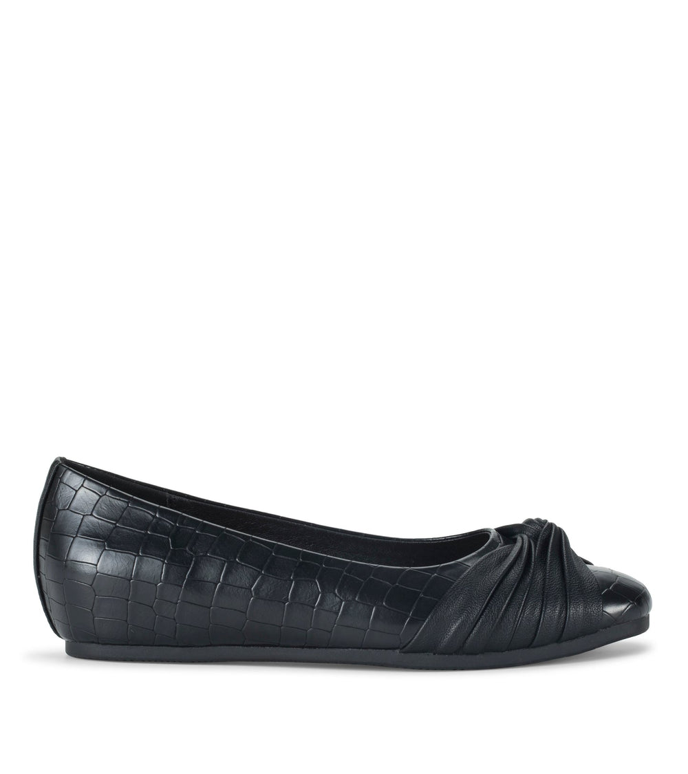 Chainey Casual Flat Black Croco - Women