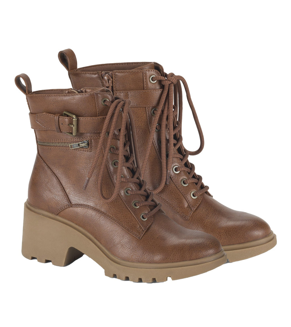 Dani Lace Up Boot Cognac - Women