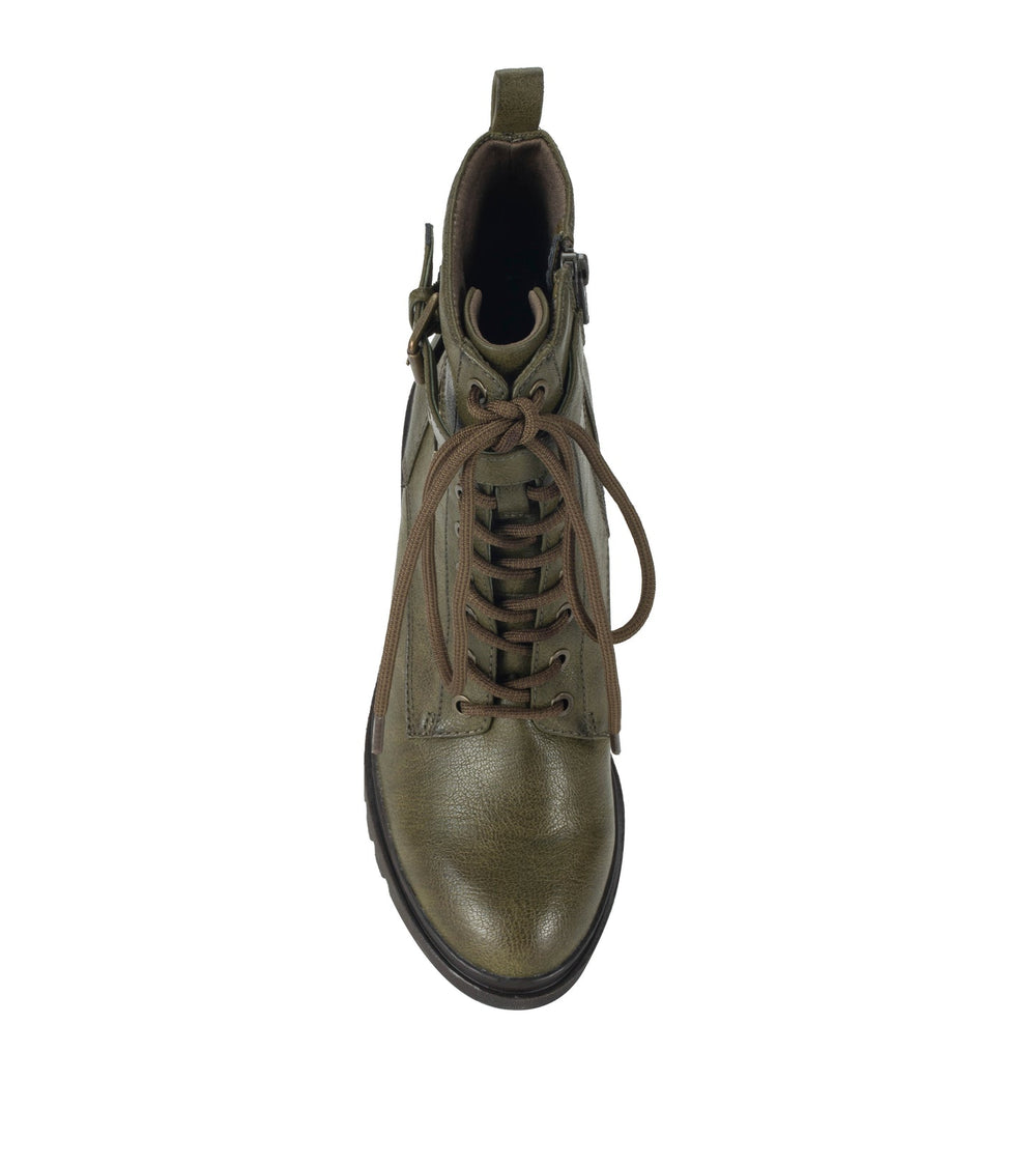 Dani Lace Up Boot Dark Jade - Women