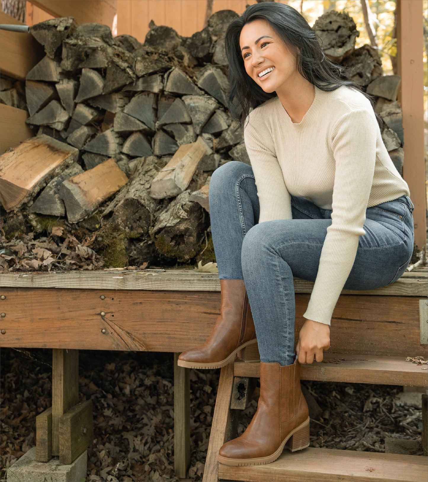 Feeney Block Heel Boot Cognac - Women