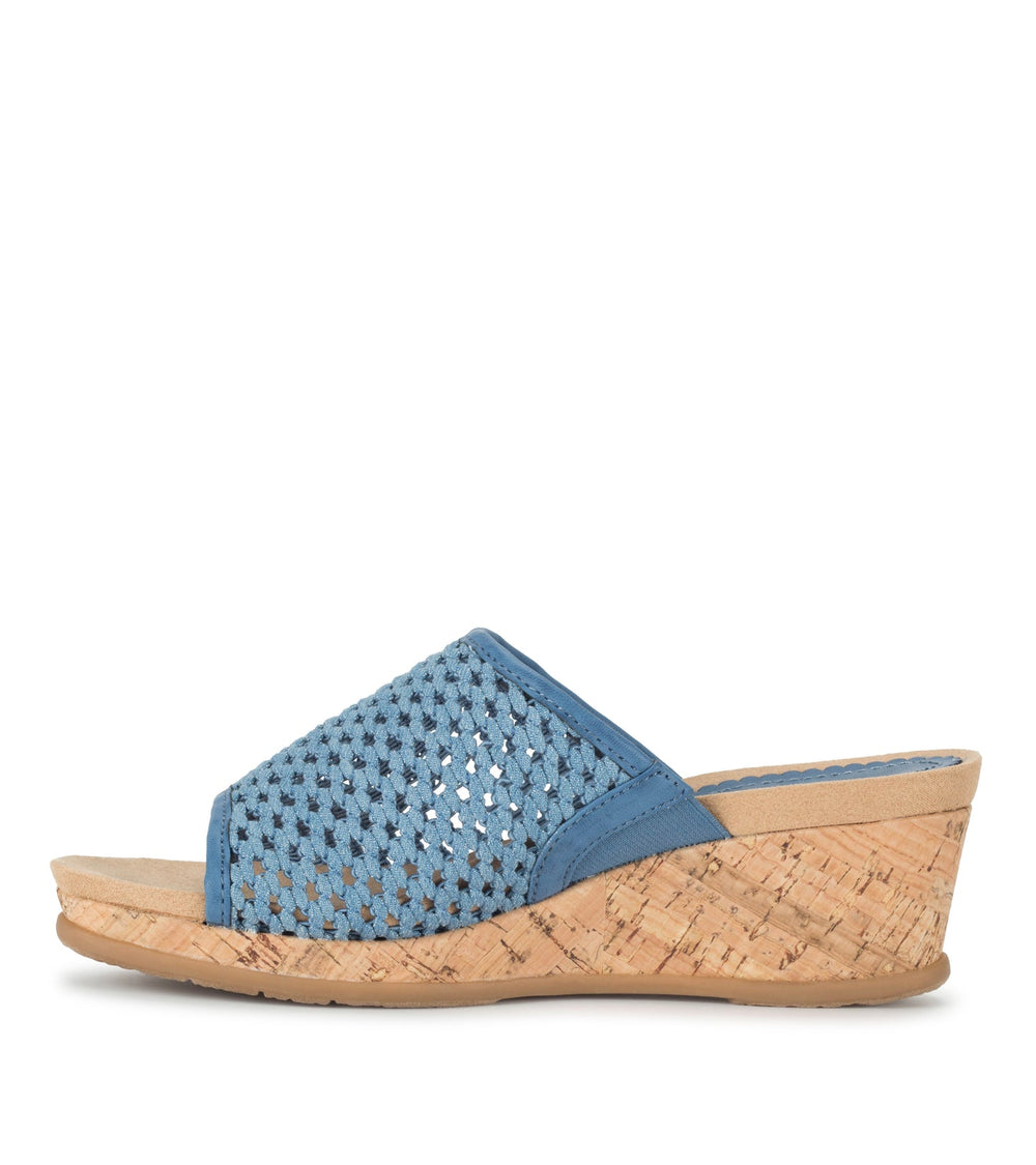 Flossey Wedge Slide Sandal Light Blue - Women