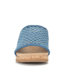 Flossey Wedge Slide Sandal Light Blue - Women
