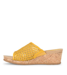 Flossey Wedge Slide Sandal Mellow Yellow - Women
