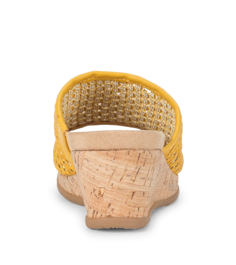 Flossey Wedge Slide Sandal Mellow Yellow - Women