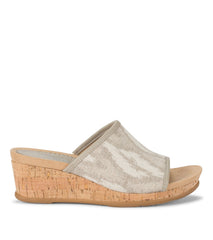 Flossey Wedge Slide Sandal Natural Ikat - Women