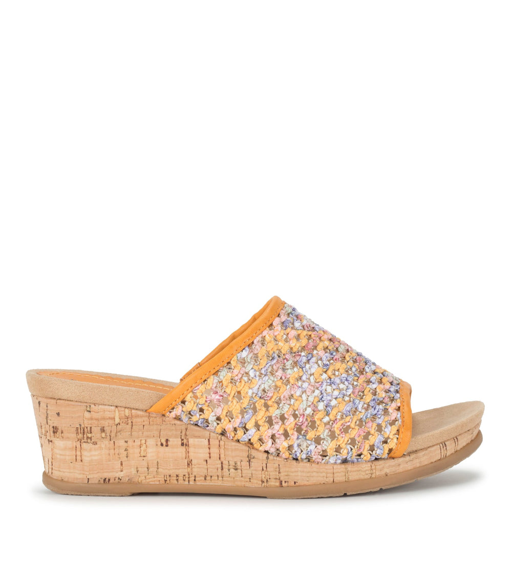 Flossey Wedge Slide Sandal Sun Multi Floral - Women