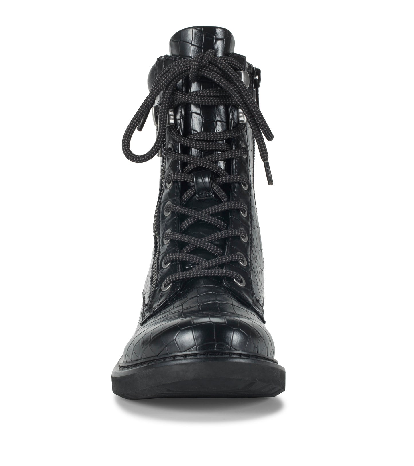 Holden Lace Up Bootie Black Croco - Women