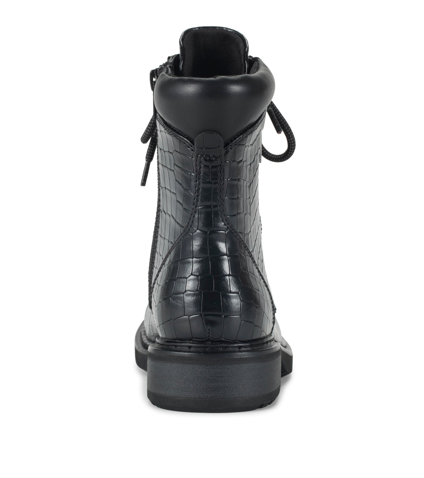 Holden Lace Up Bootie Black Croco - Women