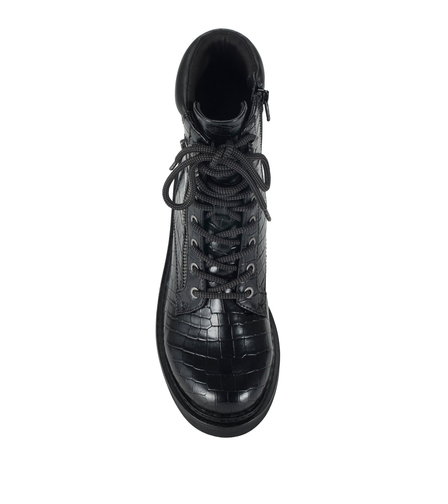 Holden Lace Up Bootie Black Croco - Women