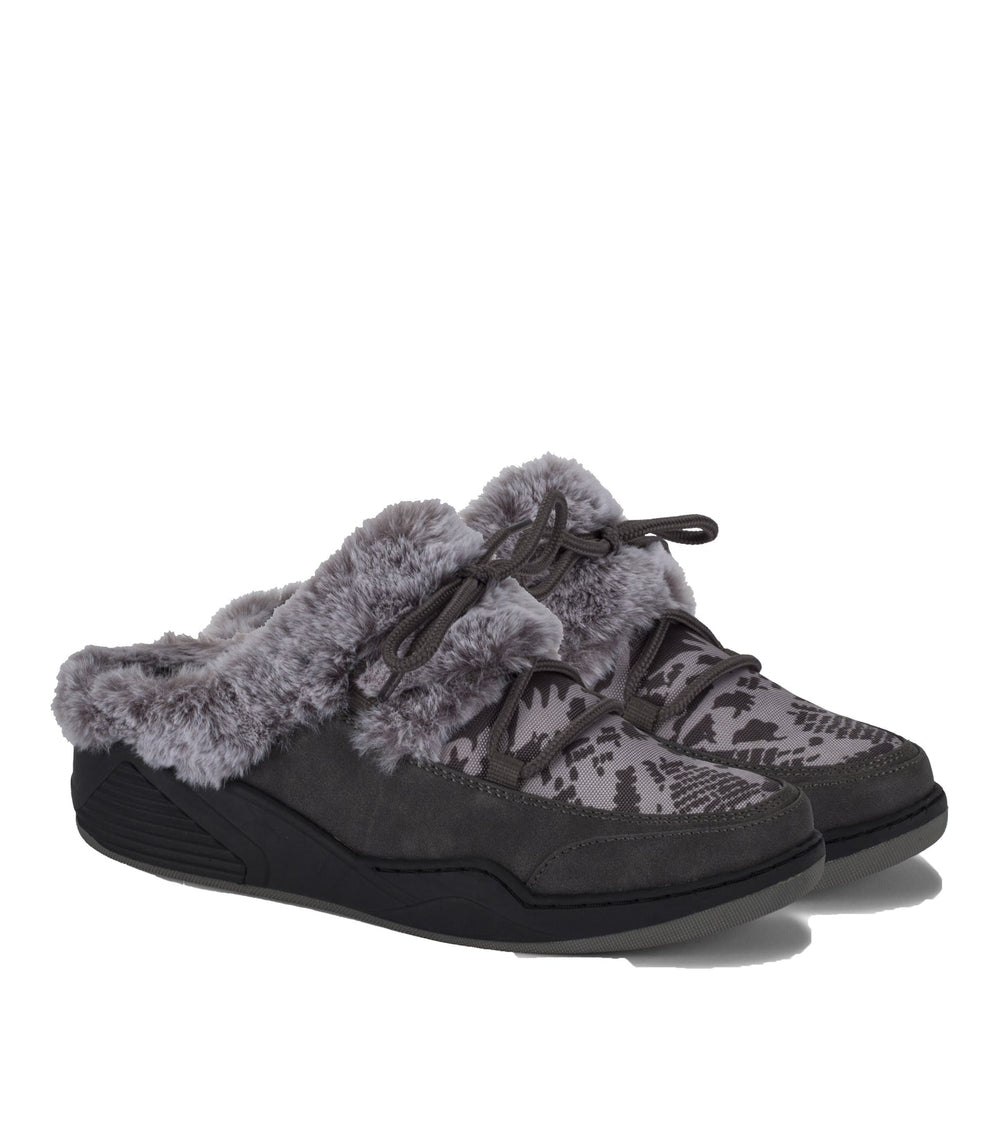Landon Clog Slipper Dark Grey Zebra - Women