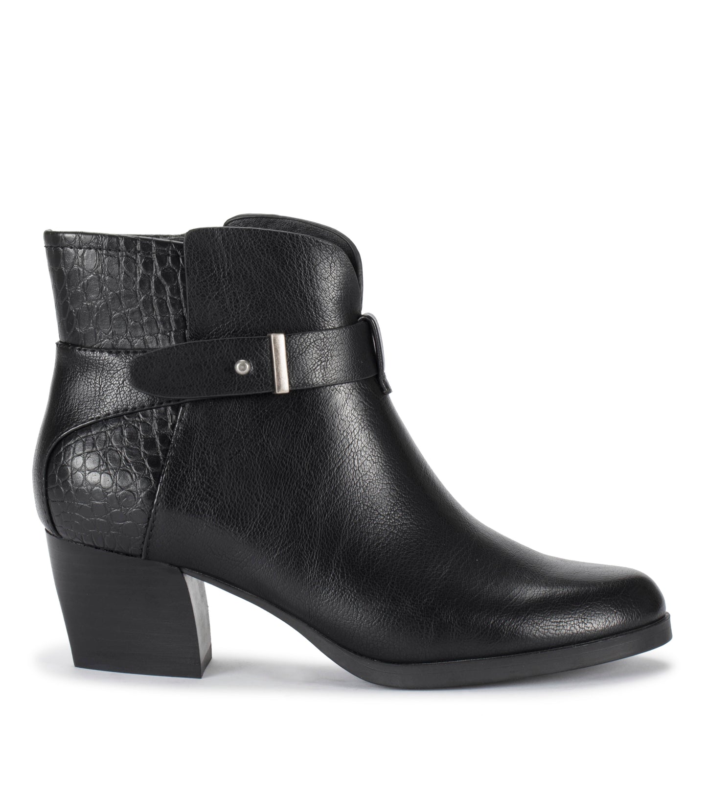 Lane Block Heel Bootie Black Croco - Women