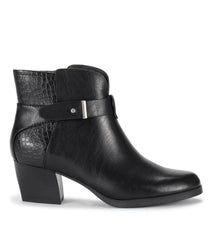 Lane Block Heel Bootie Black Croco - Women